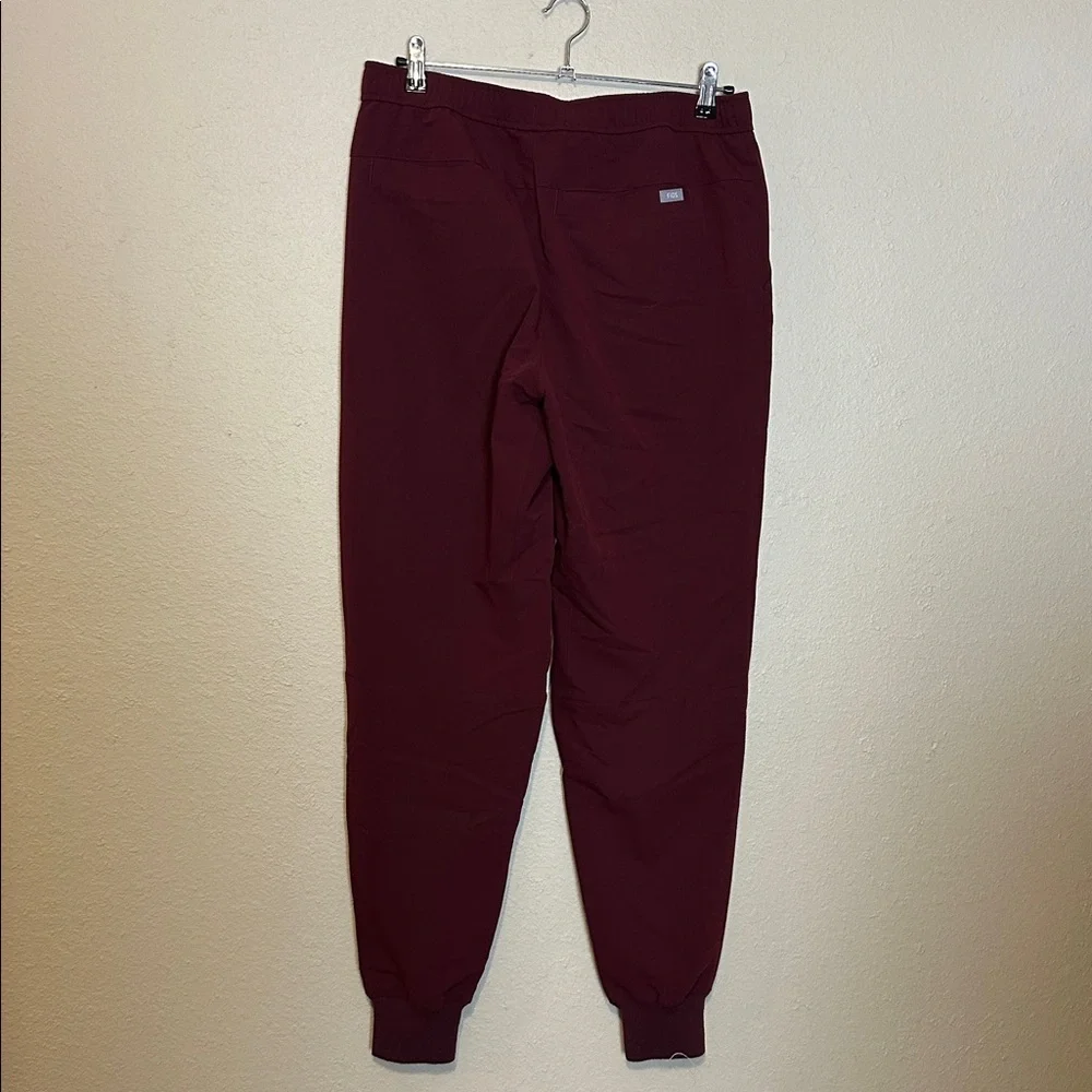 Figs Mens Large Tansen Jogger Scrub Pants Elastic Waist Drawcord Burgundy Medium